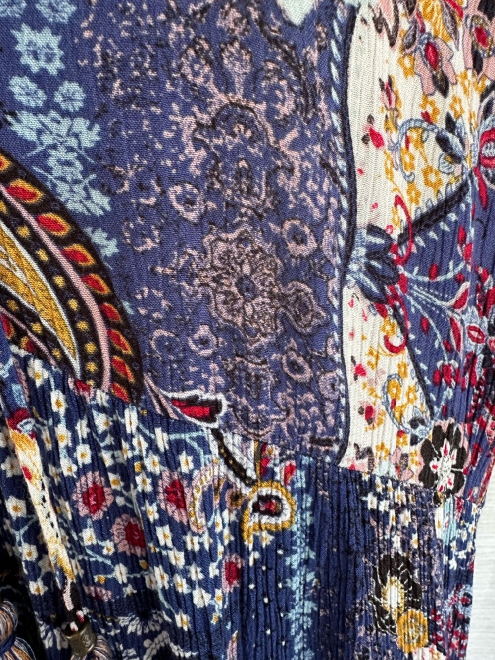 Knox Rose Navy Blue Floral Tassel Peasant Dress - Picture 16 of 17